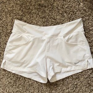 Nike White Dri-Fit Shorts with Pockets